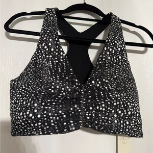 Black and White Polka Dot Sports Bra